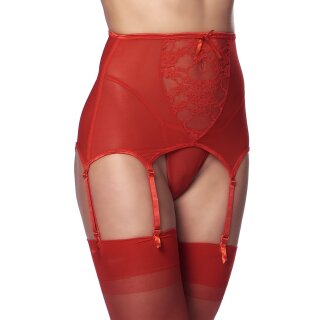 Amorable Garter Belt with G-String and Stockings Red S-M