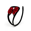 Amorable Strapless Thong Black Red One Size
