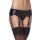 Amorable Wetlook Garter Belt with Panties and Stockings Black One Size