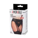 Amorable Garter Belt with Thong and Stockings Black One Size