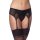 Amorable Garter Belt with Thong and Stockings Black One Size
