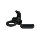 Crazy Bull Eudora Penisring mit Vibration Schwarz Ø 2,5 cm