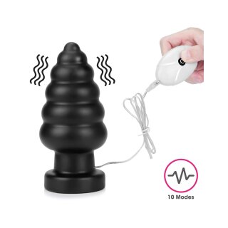 LoveToy King Size Vibrating Anal Cracker 7" / 18 cm Black