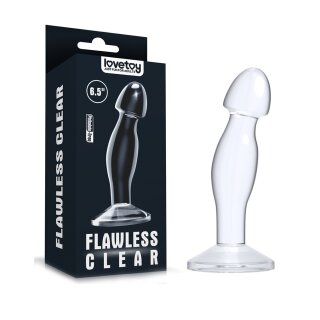 LoveToy Flawless Clear Prostaat Plug 6.5" / 16.5 cm Transparant