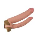 LoveToy Pleasure X Tender Double Penis Sleeve + 2" / 5 cm Nude