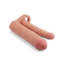 LoveToy Pleasure X Tender Double Penis Sleeve + 2" / 5 cm Nude