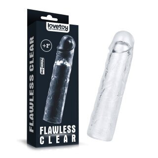 LoveToy Flawless Clear Penis Sleeve + 2" / 5 cm Transparant