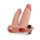 LoveToy Pleasure X Tender Vibrating Double Penis Sleeve + 2" /  5 cm Nude