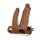 LoveToy Pleasure X Tender Vibrating Double Penis Sleeve + 2" /  5 cm Brown