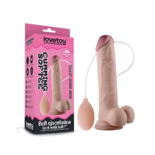 LoveToy Soft Ejaculation Cock met Ballen 9" / 23 cm Squirting Dildo Nude