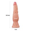 LoveToy Dildo met Aderen 9.5" / 24,5 cm Nude