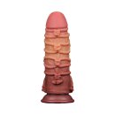 LoveToy - Extreme Dildo with Rope Pattern 24 cm - Brown...