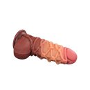 LoveToy - Extreme Dildo with Rope Pattern 24 cm - Brown & Nude