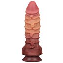 LoveToy - Extreme Dildo with Rope Pattern 26.5 cm - Brown...