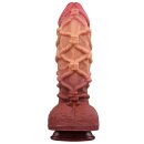 LoveToy - Extreme Dildo with Rope Pattern 26.5 cm - Brown & Nude