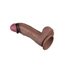 LoveToy Dual Layered Silicone Dildo XXL 28 cm (Ø7.4 cm) Brown
