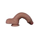 LoveToy - Dual Layered Silicone Dildo 22 cm (Ø 4.2 cm) - Brown