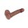 LoveToy - Dual Layered Silicone Dildo 22.5 cm (Ø 4.2 cm) - Brown