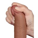 LoveToy - Sliding Skin Dildo 19.5 cm (Ø 3.6 cm) - Brown