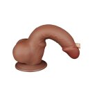 LoveToy - Sliding Skin Dildo 19.5 cm (Ø 3.6 cm) - Brown