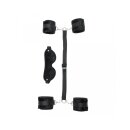 Rimba Soft hand- to ankle cuffs with eye mask