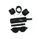 Rimba Soft hand- to ankle cuffs with eye mask