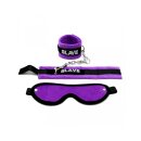 Rimba Soft Bondage Set SLAVE Purple/Black 3 Pieces