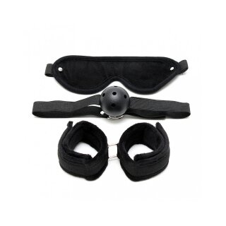 Rimba Soft Bondage Set Purple/Black 3 Pieces