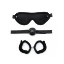 Rimba Soft Bondage Set Purple/Black 3 Pieces