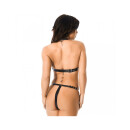 Rimba Offener Bikini mit Ketten aus Leder Schwarz One Size