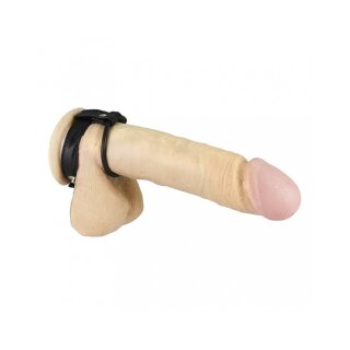 Rimba Cockring mit Gummiring und Druckknöpfen Schwarz Ø 4 cm