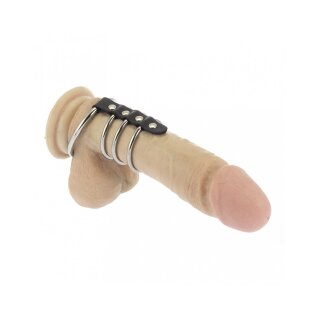 Rimba Metal Penis and Balls Rings Silver Black Ø 4–5 cm