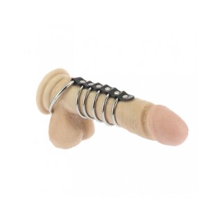 Rimba 5 Penis Rings and Balls Ring Metal Silver Black Ø 4–5 cm