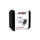 Rimba Analplug mit Kristall Silber Schwarz Ø 3 cm