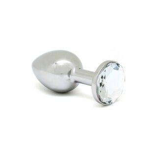 Rimba Anal Plug with Crystal Silver Ø 3 cm