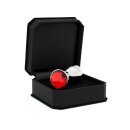 Rimba Analplug mit Kristall Silber Rot Ø 3 cm