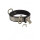 Rimba Leather Collar with Padlock Silver Black