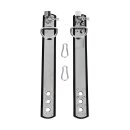 Rimba Leather Hand Cuffs with Padlock Silver Black