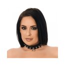 Rimba Halsband verziert mit Spikes Schwarz S-M