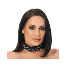 Rimba Halsband verziert mit Spikes Schwarz M-L