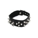 Rimba Halsband verziert mit Spikes Schwarz M-L