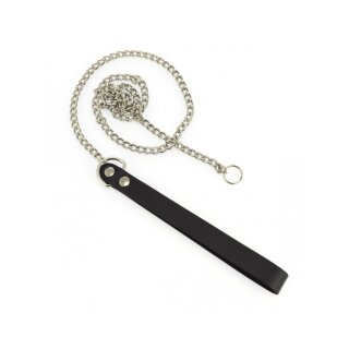 Rimba Hundeleine mit Metallkette Silber Schwarz 90 cm