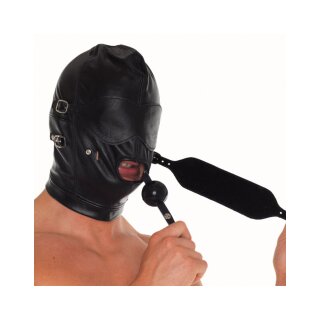 Rimba mask with removable gag, mouth and eye parts black