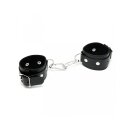 Rimba Leather Handcuffs with Carabiner Hook Black