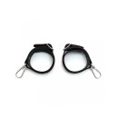 Rimba Leather Handcuffs with Carabiner Hook Black