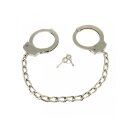 Rimba Police Leg Cuffs with Chain Metal Silver