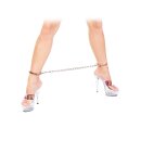 Rimba Police Leg Cuffs with Chain Metal Silver