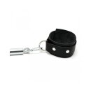 Rimba Fussfesseln mit verstellbarer Spreizstange Schwarz Silber 55-85 cm