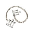 Rimba Verstellbare Nippelklemmen mit Kette Silber 2...