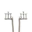 Rimba Verstellbare Nippelklemmen mit Kette Silber 2 Stück